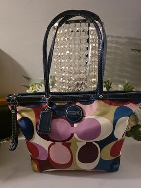 Coach Multicolor Signature Canvas Tote Bag
